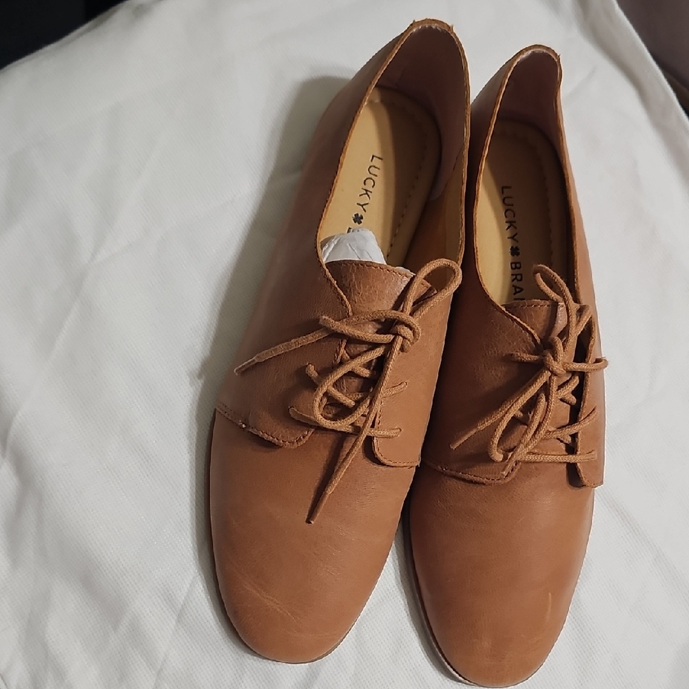Lucky Brand Tan Leather Lace-Up Shoes